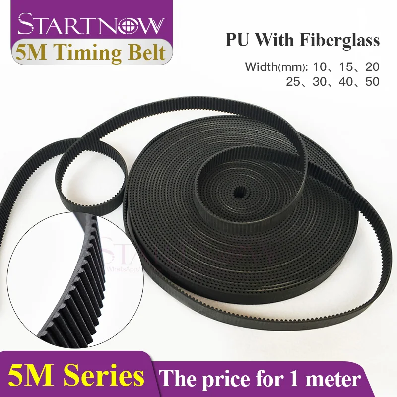 Startnow HTD 5M Series PU Open-Ended Timing Belt Transmission Belts Width 10 15mm 20 30 40mm 50 For 3D Printer CO2 Laser Machine