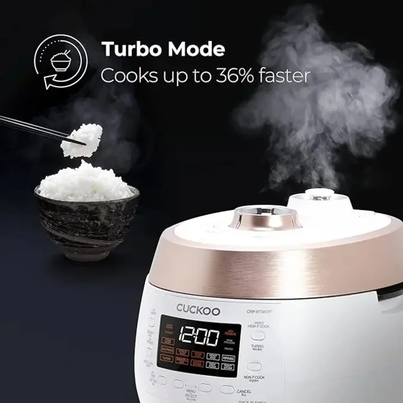 QWQWCuckoo 6 cup Twin Pressure Plate Rice Cooker & Warmer with High Heat,GABA,Mixed,Scorched,Turbo,Porridge,Baby Food,Steam