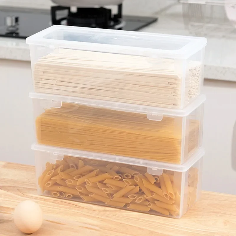 Noodle Storage Box Rectangular Plastic Refrigerator Food Preservation Box Kitchen with Lid Multi-grain Noodles Sealed Box 6