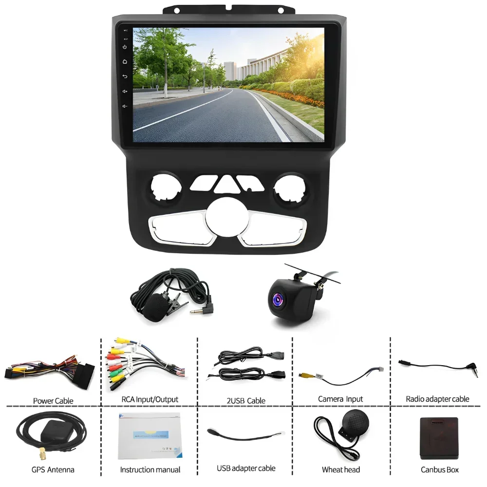 9Inch Car-play Car Stereo Radio GPS Navigation Compatible for Ram 1500 2500 3500 2013-2019 Android 13