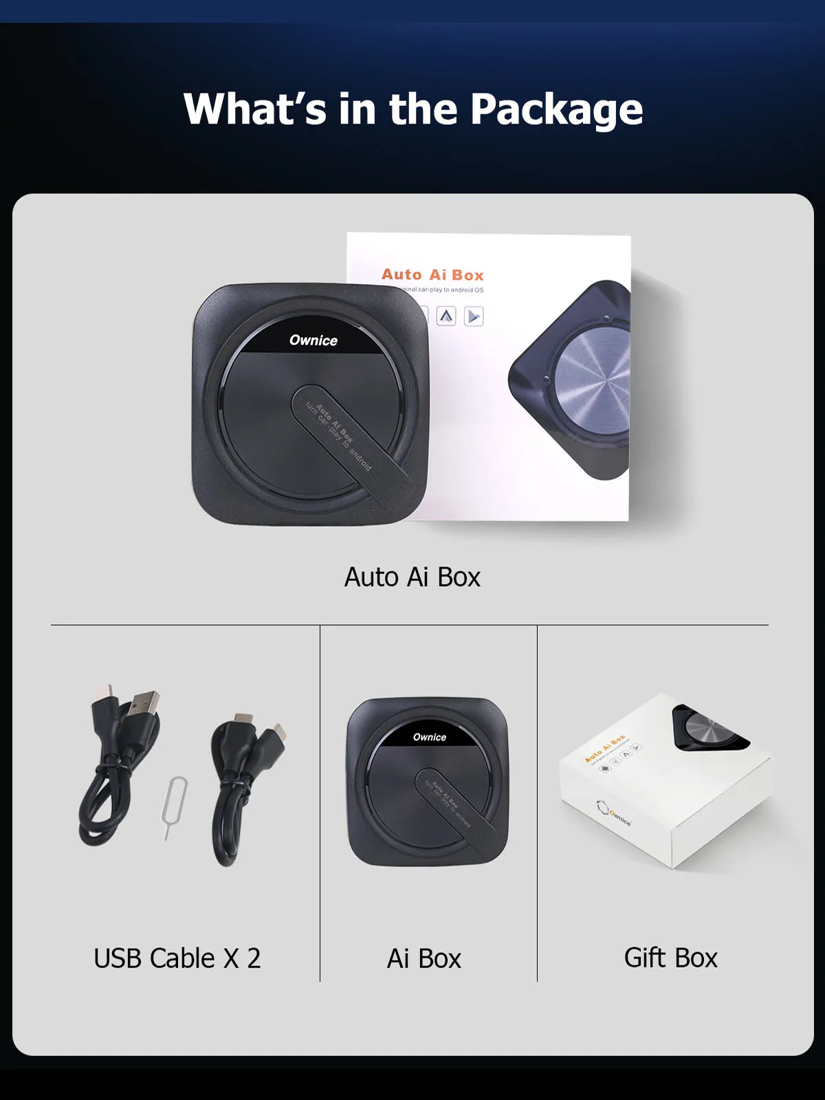 Ownice Mini Android Box Wireless Carplay Ai Box Car Multimedia Auto ...