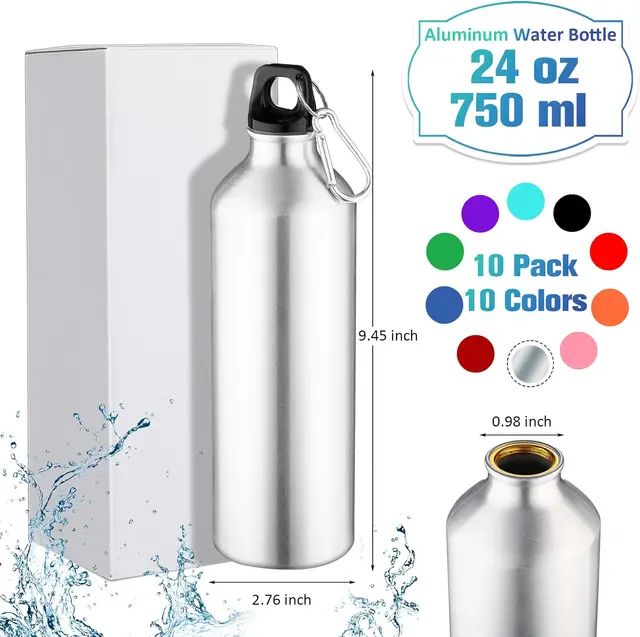 500ml 750ml Gradient Aluminum Water Bottle Large Capacity Gym Outdoor Sports Flask Leakproof Portable Gift Drinkware 2