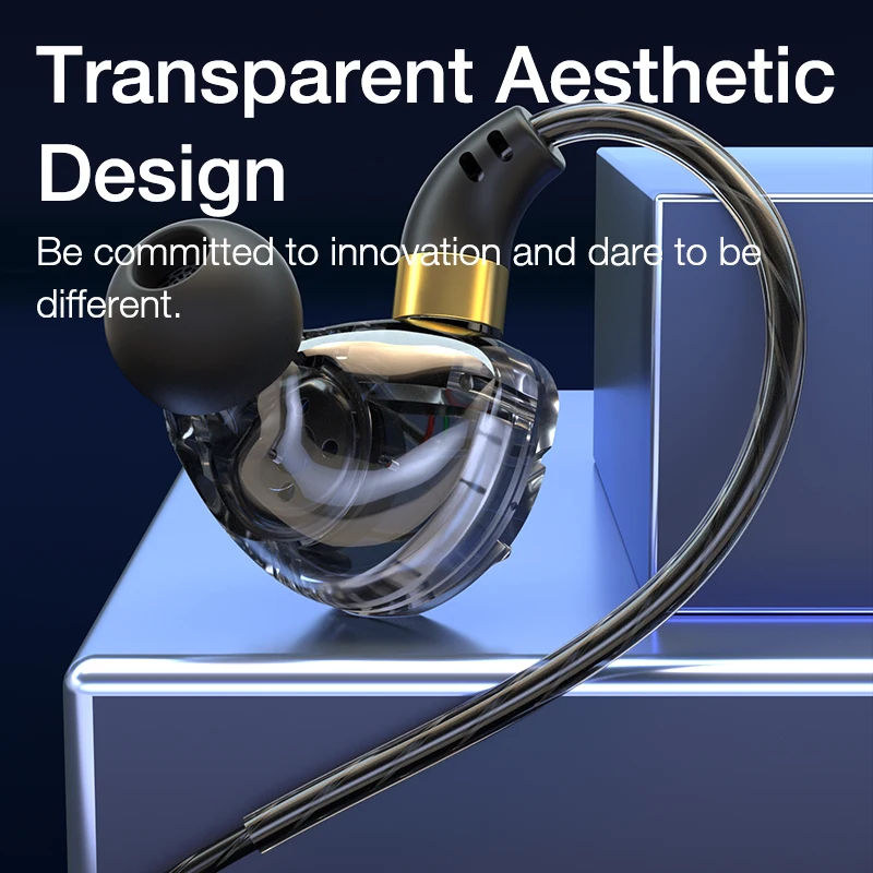 High-Performance Wired In-Ear Headphones with Microphone and Enhanced Bass