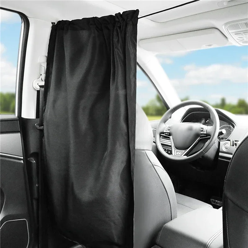 Universal Car Privacy Curtains Set - Magnetic Rear Seat Divider & Side Window Blackout Shades for Sun Protection & Privacy