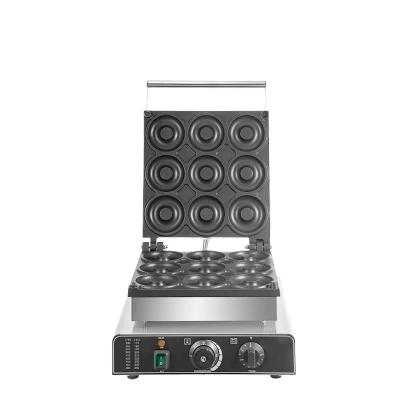 Automatic 9 Holes Commercial Doughnut Waffle Maker Non-stick Mini Donut Making Machine Fast Food Equipment Kitchen Appliance 15 5inch gatling bubblemachine toy 21 holes bubble maker toy gatling automatic bubblemagic soap water bubble machines