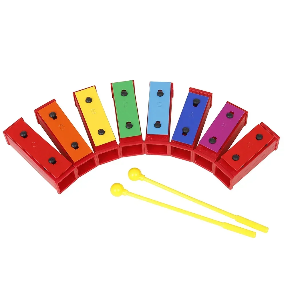 Colorful 8 Note Xylophone Hand Bell Baby Educational Toy Children Musical Christmas Gift Kids Percussion Instrument Toys