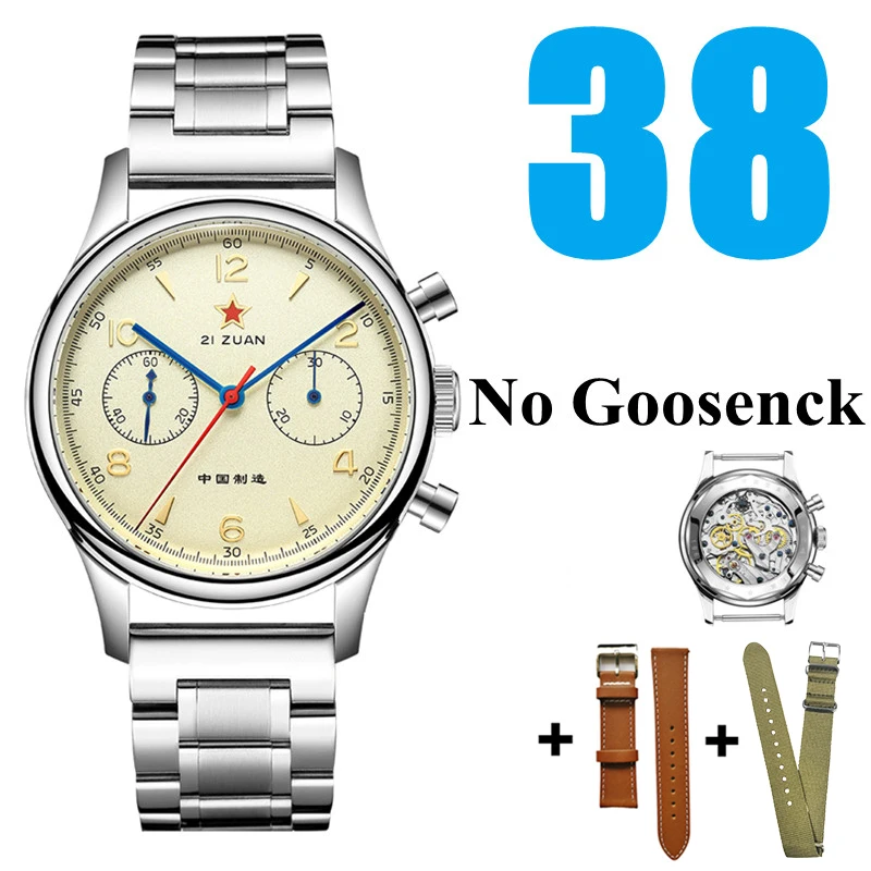 SEAKOSS 38mm Men's 1963 Chronograph Sapphire Mechanical Watches