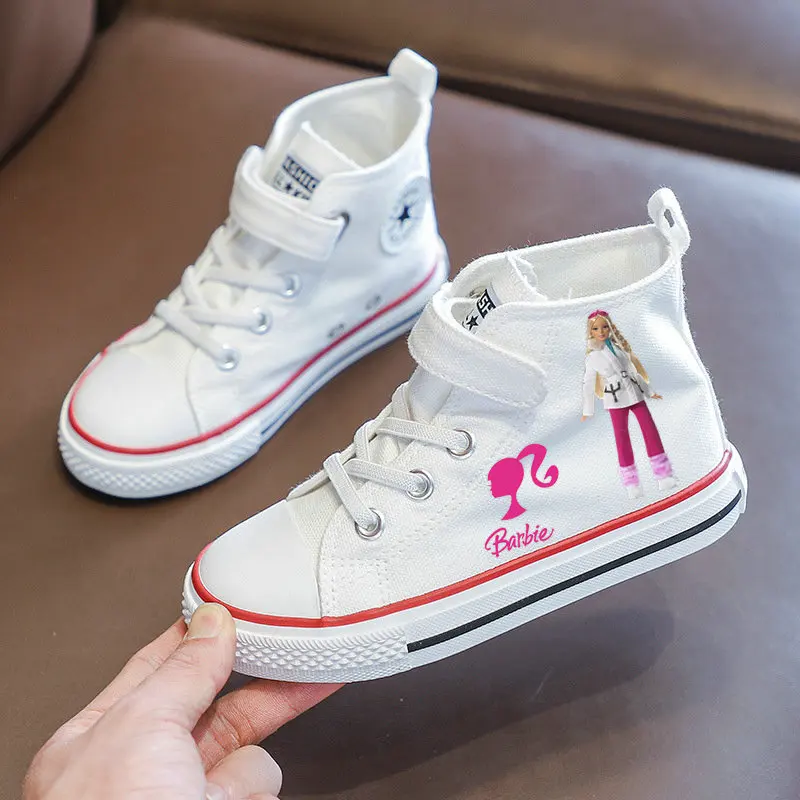 Zapatos de Barbie para niños, zapatillas informales de lona de