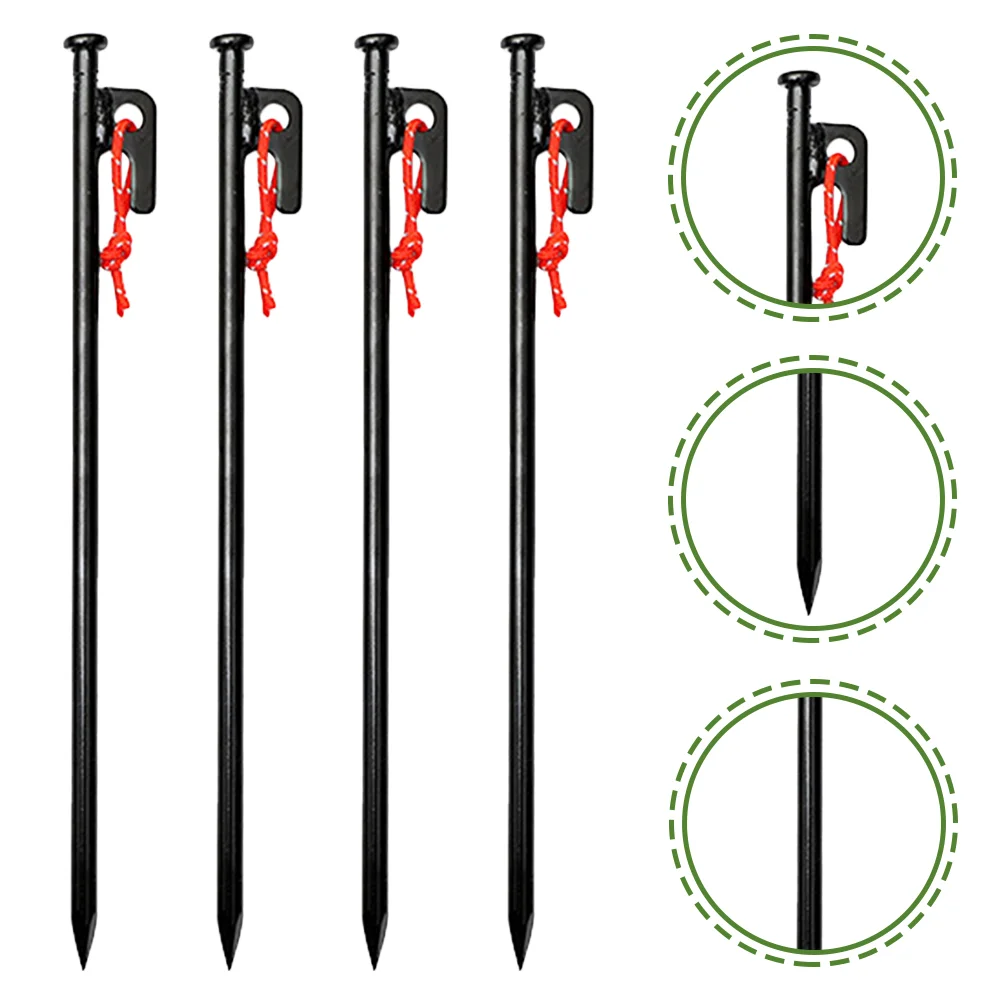 

4 Pcs Tents Camping Accessories Heavy Duty Stakes Garden Ground Nail Metal Iron for Pegs