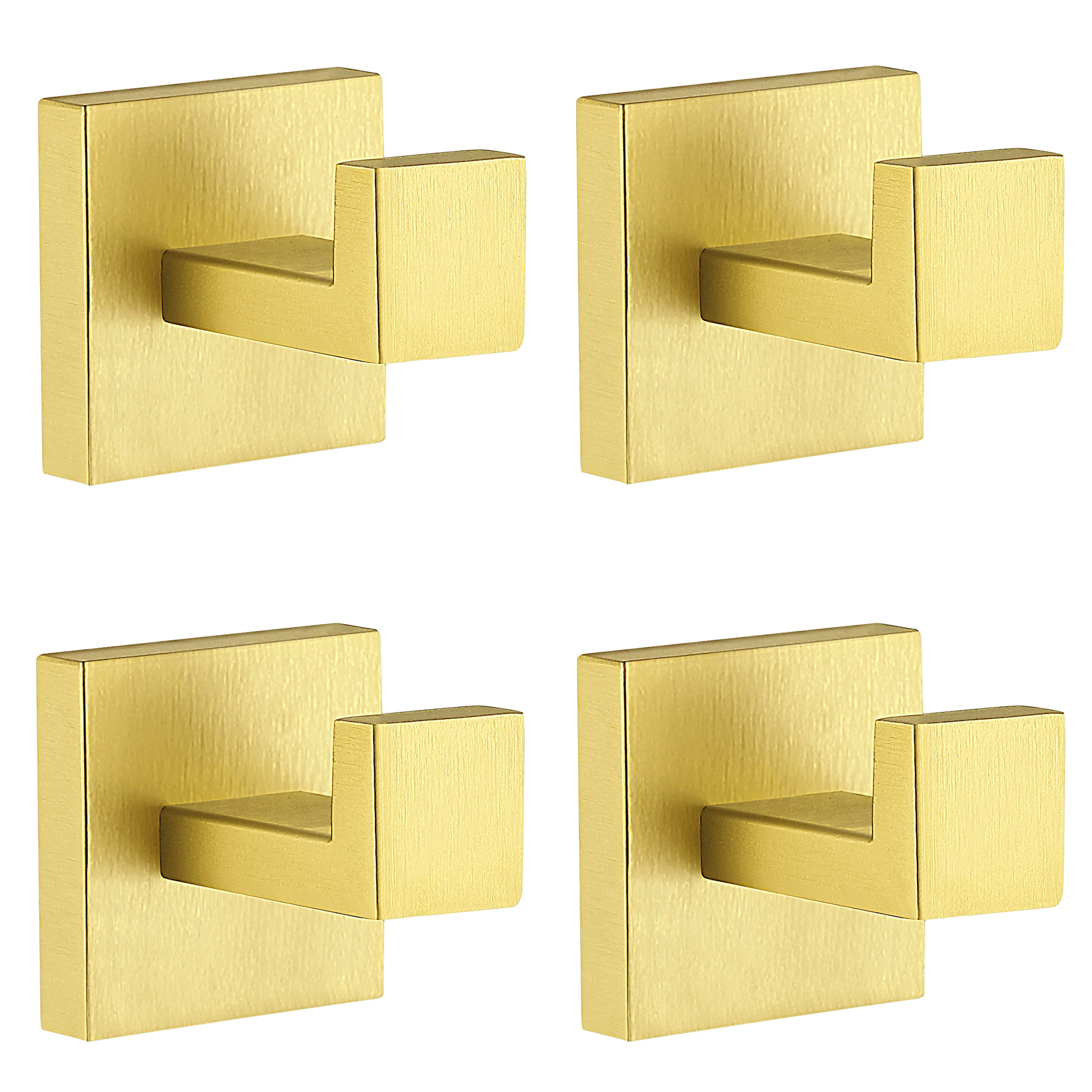 

Золотистый крючок для полотенец из нержавеющей стали SUS304 для кухни и ванной, квадратный сверхпрочный держатель, крючки для халата