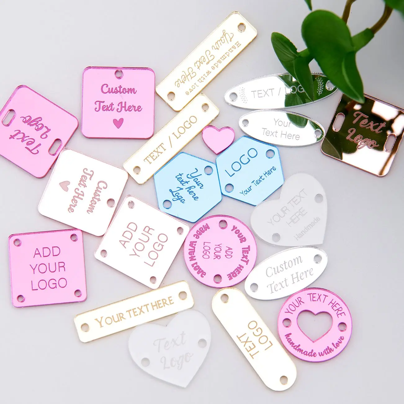 

Personalized Acrylic Tag for Wedding Party, Baby Baptism Decoration, Custom Gift, Garment, Jeans, Bags,Shoes,DIY Sewing Supplies