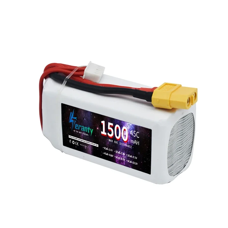 Batterie drone 4S Lipo 14.8V haute capacité 6000mAh 60C, étiquette et spécifications lisibles