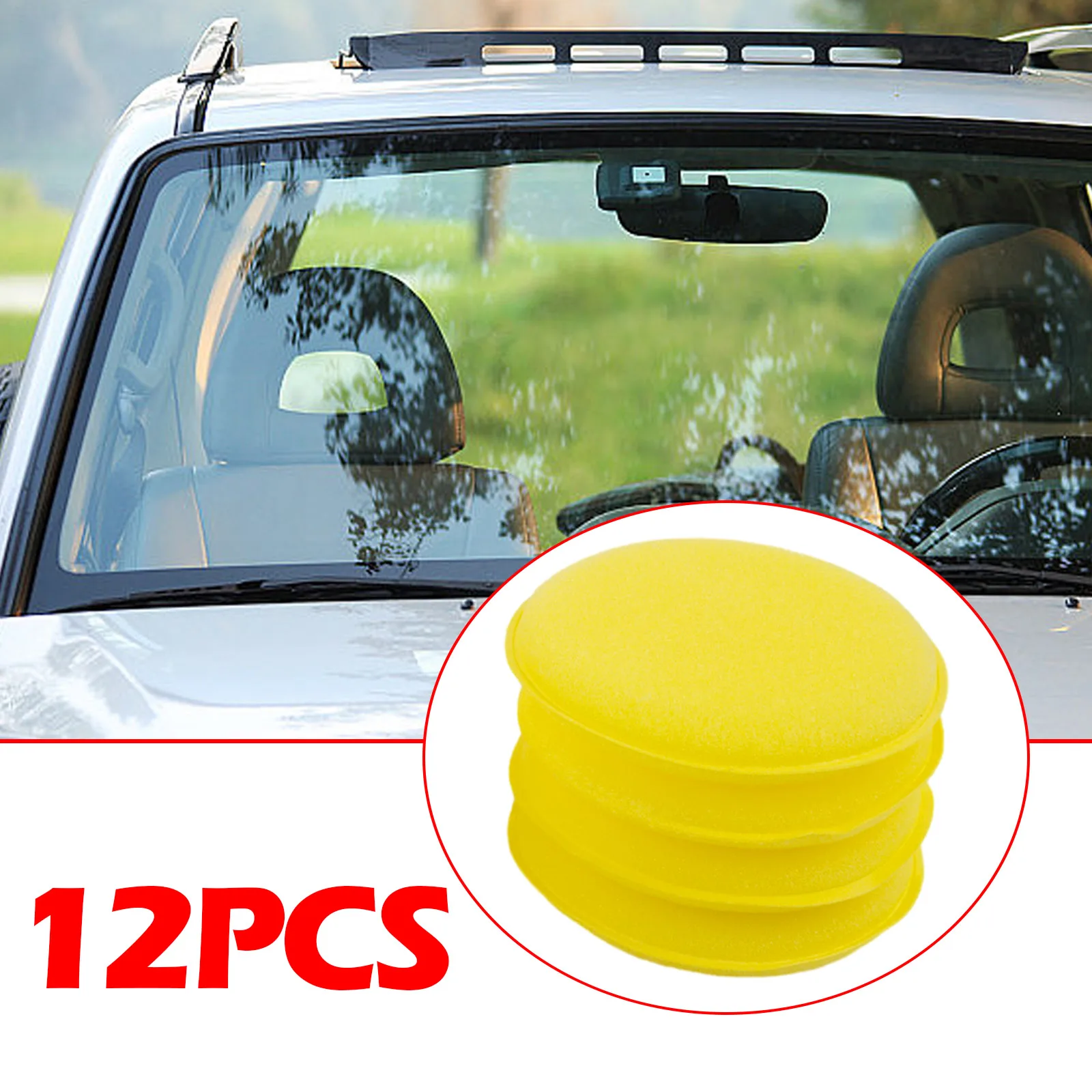 

Foam Yellow Car Waxing Polishing Wax Applicator Cleaning Sponges Fine pore polyester 12pcs Auto 2018 Universal New