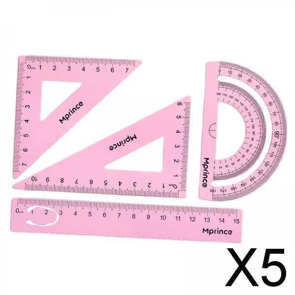 가정 목공용 금속 각도기 눈금자 세트, 기하학 수학 눈금자, 5x