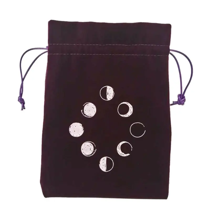 

F1FD Tarots Pad Astrolabe Witch Altar Divination Pendulum Divination Tablecloth Prop Board Game Flannel Jewelry Storage Bag