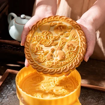 Molde de pastel de Luna grande para Festival de mediados de otoño, prensado a mano, estilo Cantonés, 1 catties, 600g, comercial, abrasivo, para hornear en el hogar