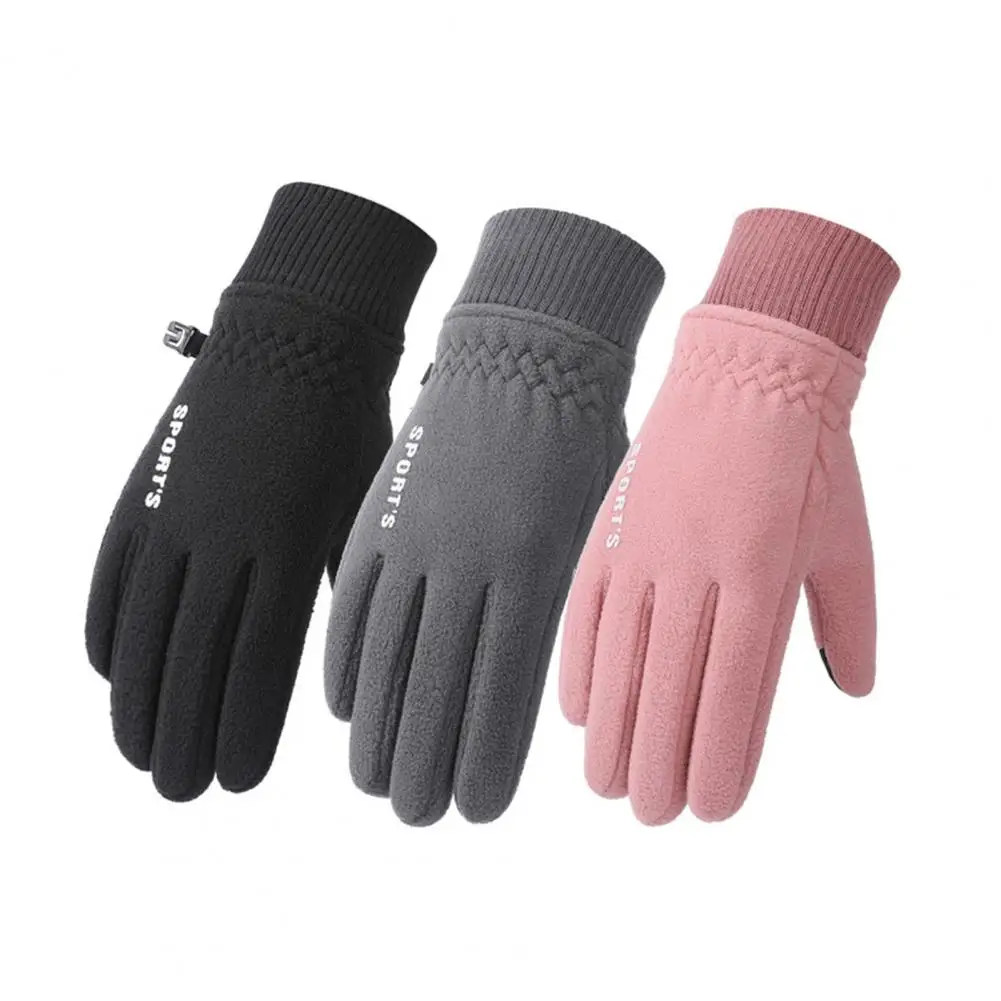 1 Pair Ridding Gloves Non-slip Waterproof Touch Screen Breathable Lock Temperature Cotton Riding Motorcycle Anti-skid Gloves for