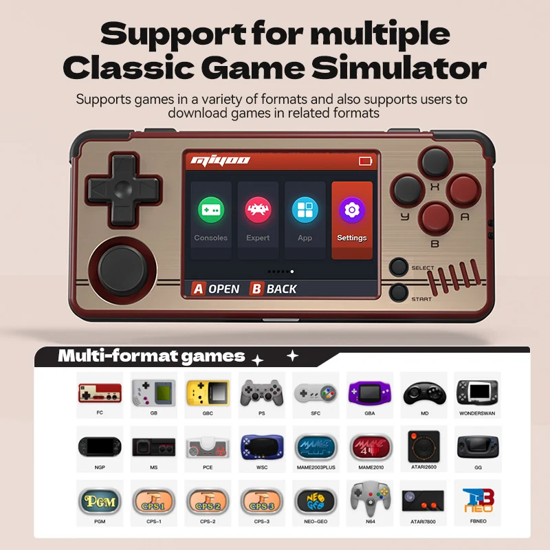 MIYOO MINI A30 Portable Retro Handheld Game Kids Gift 2.8” IPS HD 