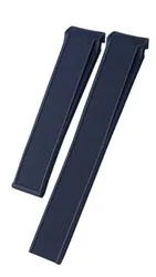 Durable Waterproof Rubber Watchband with Folding Buckle, 21.5mm Strap - 21.5mm (Blue no clasp)