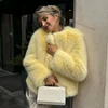 Neo Mint Cool Street Girls Winter Fashion Fluffy Fox Fur Jacket Women Casual Round Neck Faux Fur Coat Chic Thick Warm Outerwear 2