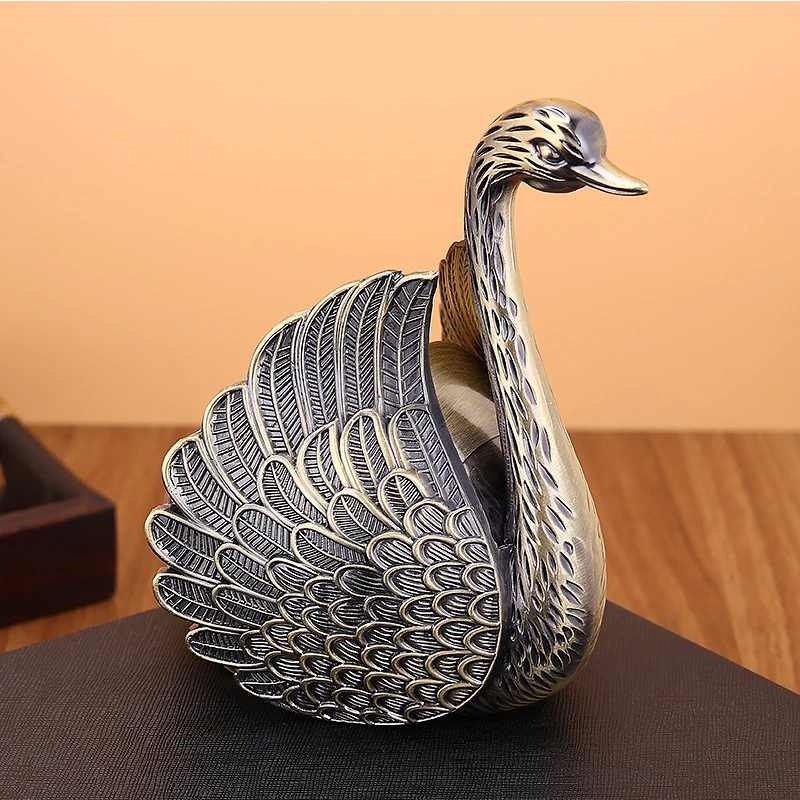 Metal Ashtray Home living Room Office Windproof Ashtray Cover Desktop Decoration Crafts Birthday Gift Metal Ashtray