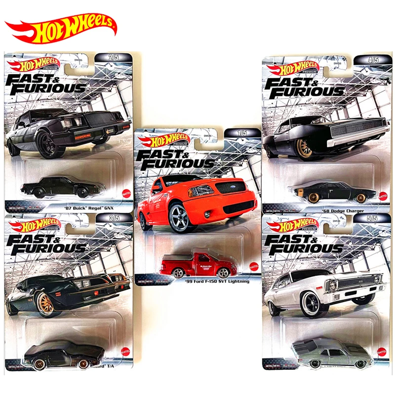 Original Hot Wheels Premium Car Fast & Furious Diecast 1:64 Voiture Buick Regal Dodge Charger Chevrolet Nova Kids Toys for Boys