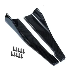 Universal Car Rear Bumper Lip Trim Protector with Screws - Side Skirt Corner Guards (1 Pair) (Carbon Fiber)