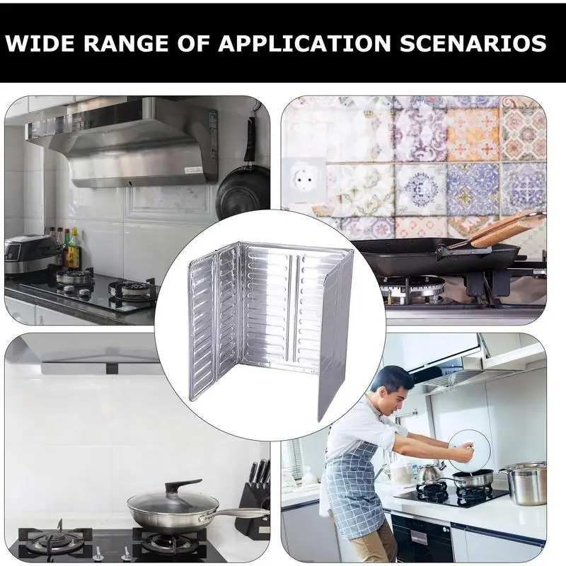Oil Splatter Guard Grease splash guard Anti-Splashing Stove Oil Baffle Plate aluminum foil Kitchen Cooker Shield Cooking Frying Oil Protect Cover