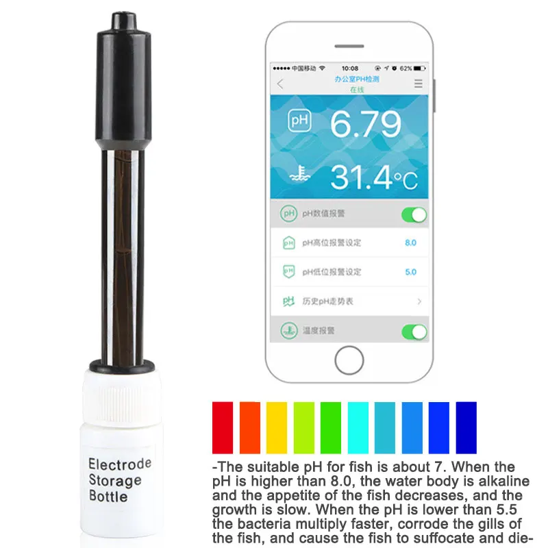 Aquarium PH Tester Digital Water Quality Monitor Sensor Remote Control Fish Tank pH Meter High Accuracy Aquatic pH Tester Pen