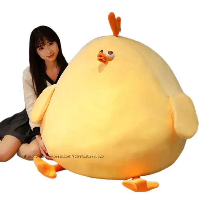 

Огромная мягкая желтая кукла-Цыпленок, 25-80 см, мягкая плюшевая игрушка-курица, животное, Эластичная декоративная подушка, милая детская игрушка, подарок на день рождения