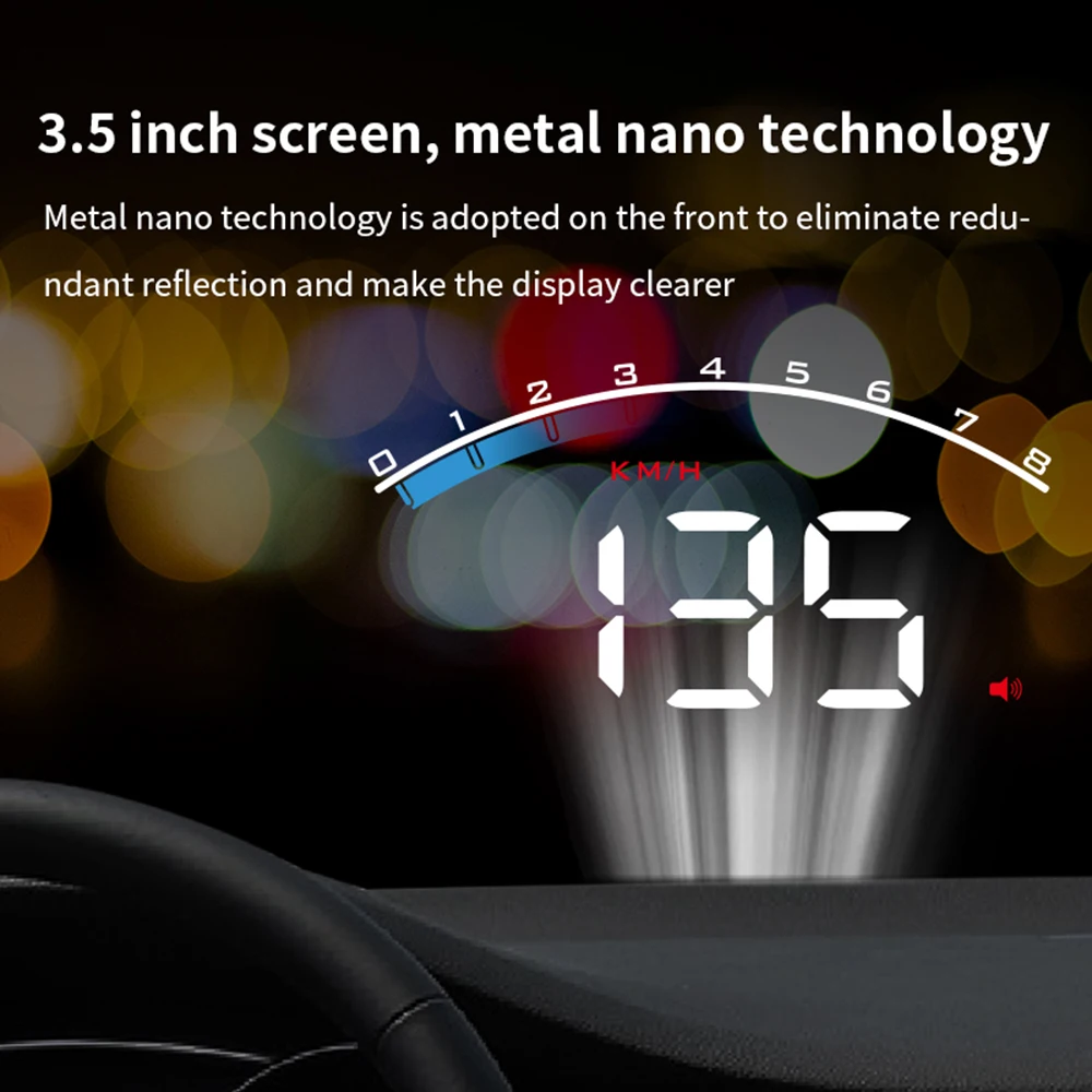 M6S 자동차 전자 OBD2 앞유리 게이지 HUD 디스플레이 자동차 속도계 헤드업 디스플레이 온보드 컴퓨터 게이지