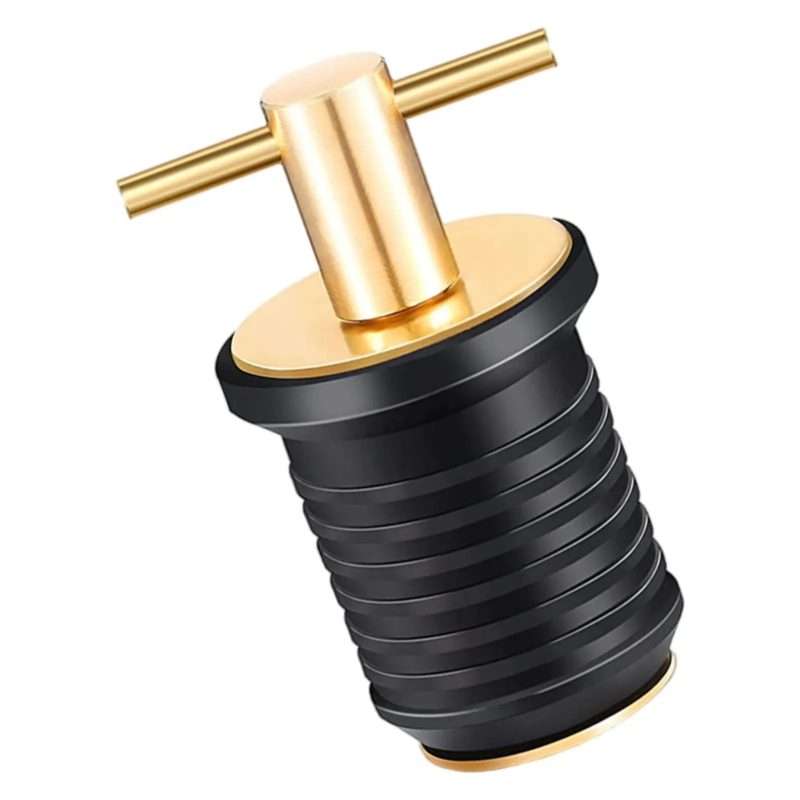 MorningRo 4-Pack T-Handle & Snap Handle Boat Drain Plugs - 1 Inch Brass & Stainless Steel - View #4
