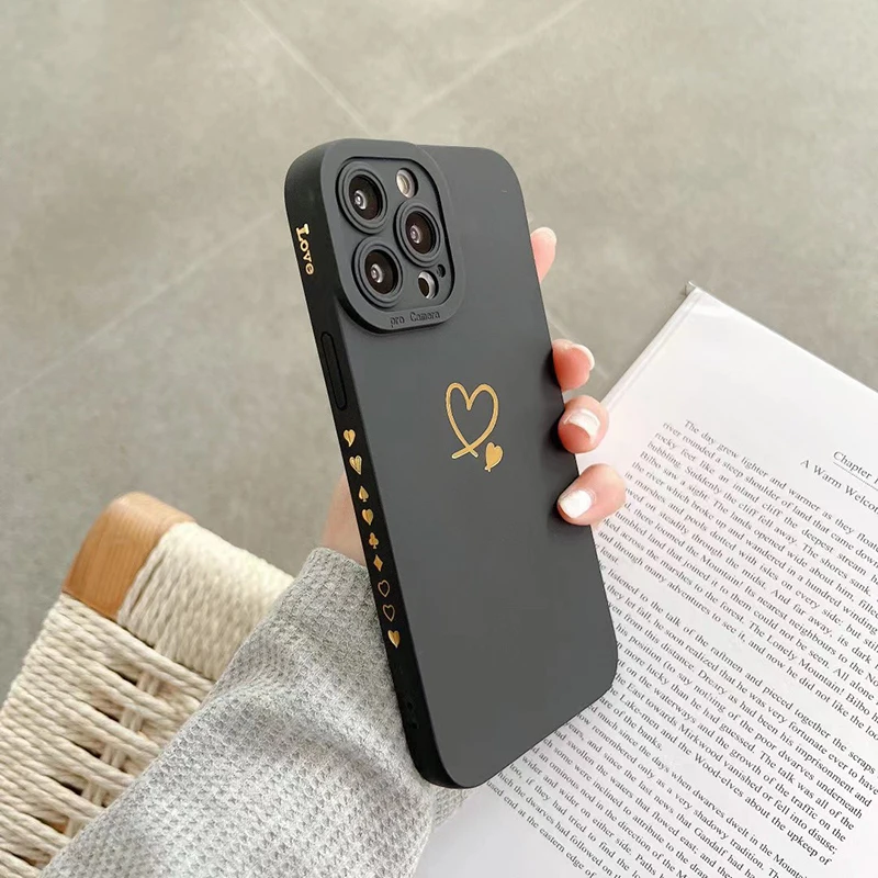 WOWACASE Love Heart 3D Cute Shockproof Thick Soft Silicone Case For Women Girls Compatible With IPhone Case (Khaki,iPhone 12 Pro