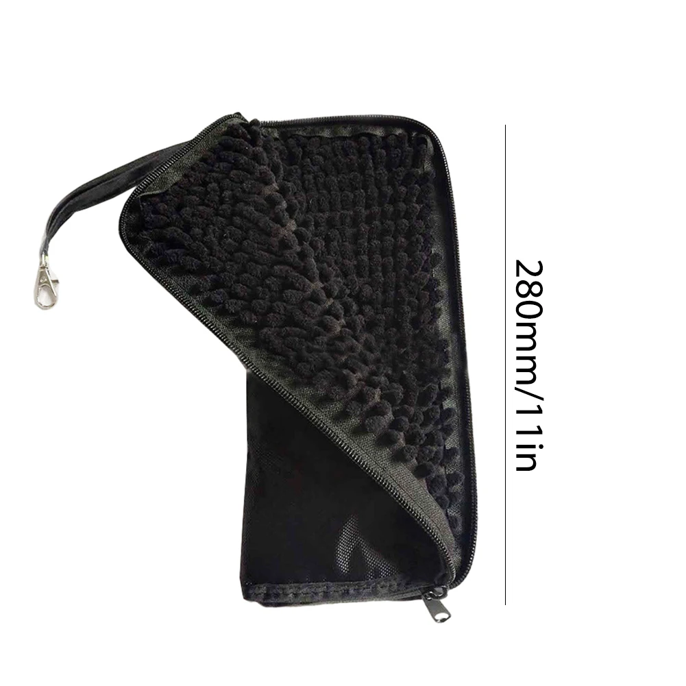 Black Umbrella Cover Portable Umbrella Storage Bag Absorbent Inner Versatile with Zipper&Handle for Commute Work School Business
