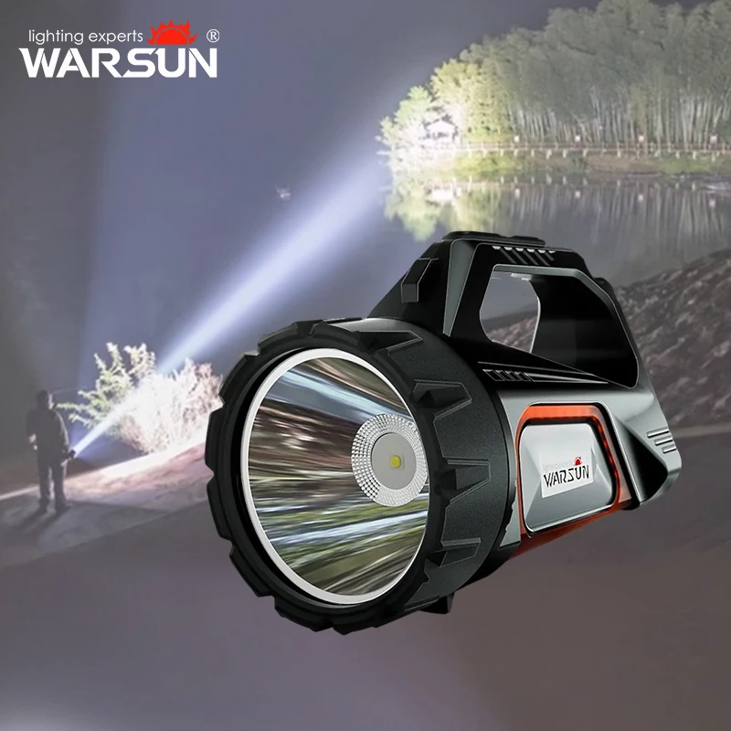 Solar Energy Searchlight Rechargeable Ultra Bright Camping Flashlights ABS Portable Powerful Lantern Torches For Hiking