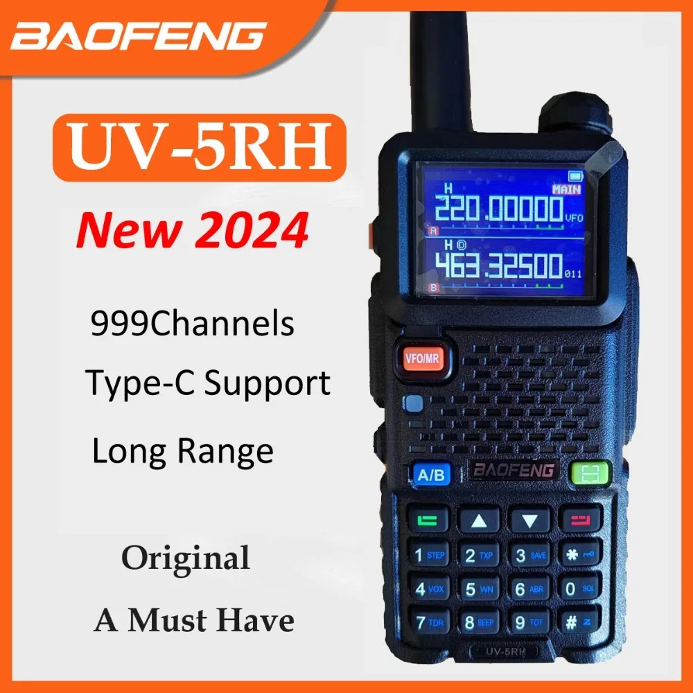 2024-baofeng-uv-5rh-walkie-talkie-vhf-uhf-136-174mhz-220-260mhz-400-520mhz-tri-bands-999ch-frequency-search-weather-forecast-fm