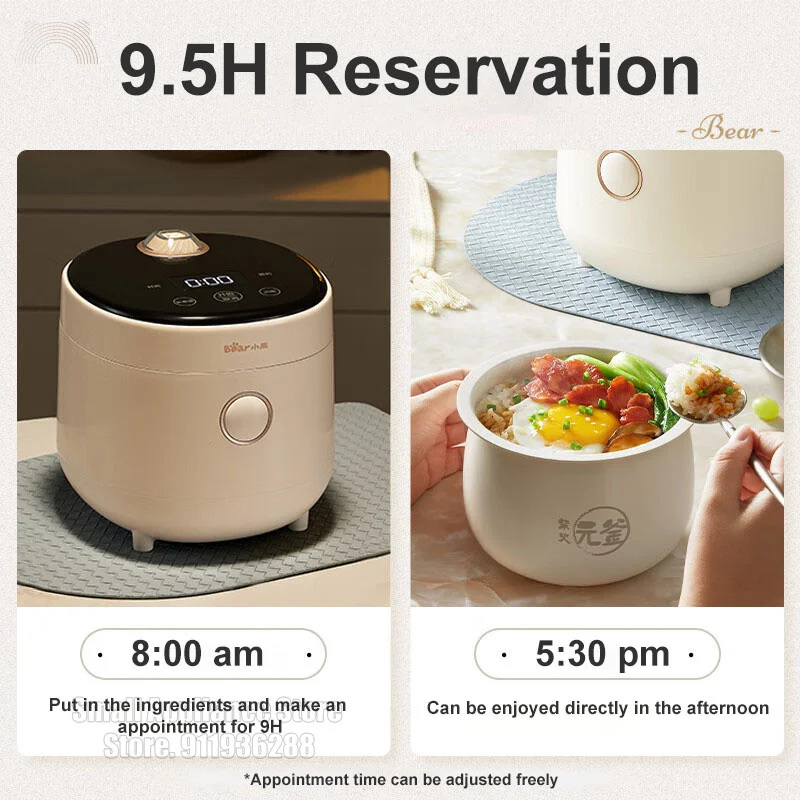 Bear rice cooker home mini rice cooker small cooking 1-2 people 3-4 people  intelligent automatic multi-function - AliExpress