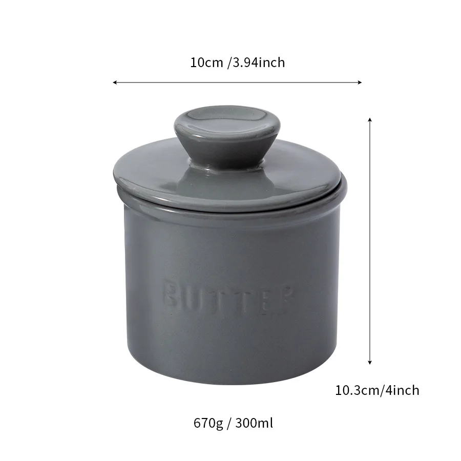 Butter Storage Box Ceramic Sauce Dishes Ceramic Butter Cup Yellow Oil Tank Water Sealed Cheese Sealed Tank With Cover Creative Western Style