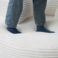 Sdorens Oversized Round Chair Lounge Chaise Cloud Boneless Large Circle Chair with Plush Fuax Fur Fluffy Modern Sleeper Sofa Bed 5