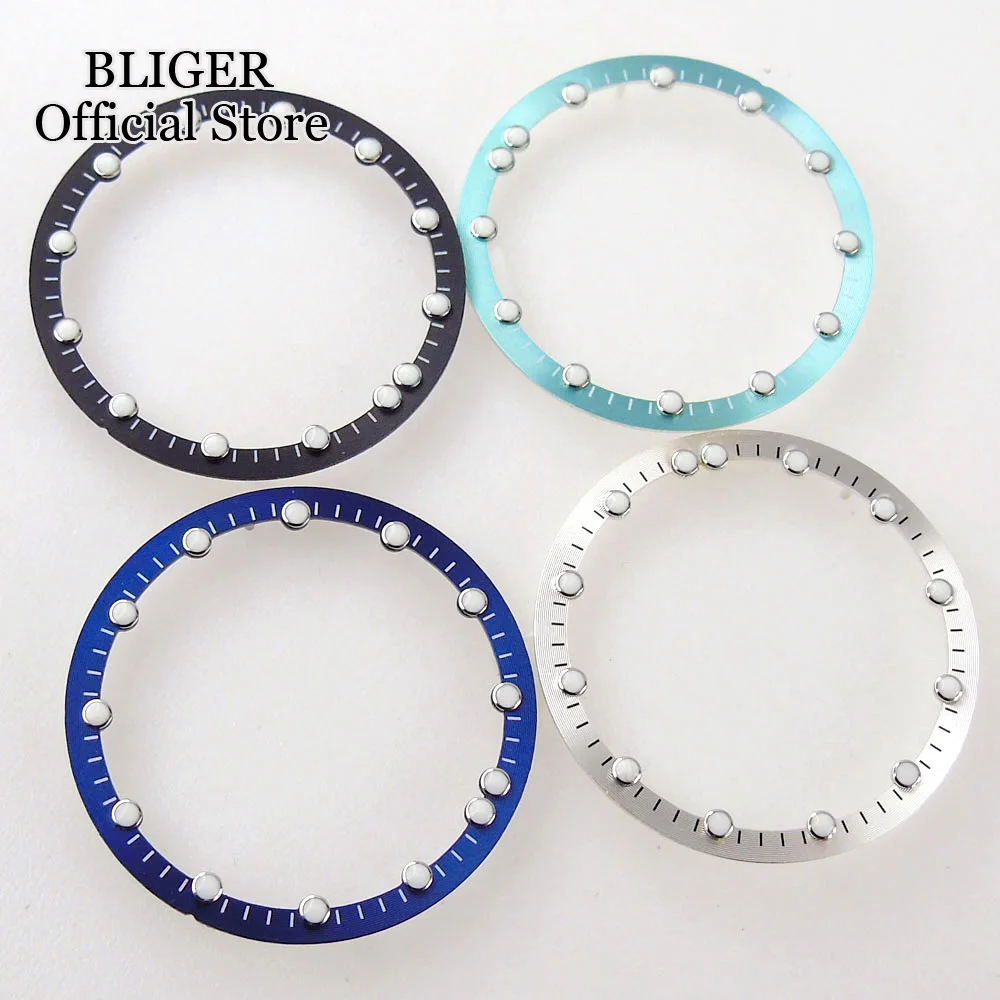 Esfera de reloj negra, verde, azul, 28,5mm x 24,5mm, para movimiento NH70 NH72, esqueleto, Esfera hueca, anillo luminoso, pieza de accesorios para reloj