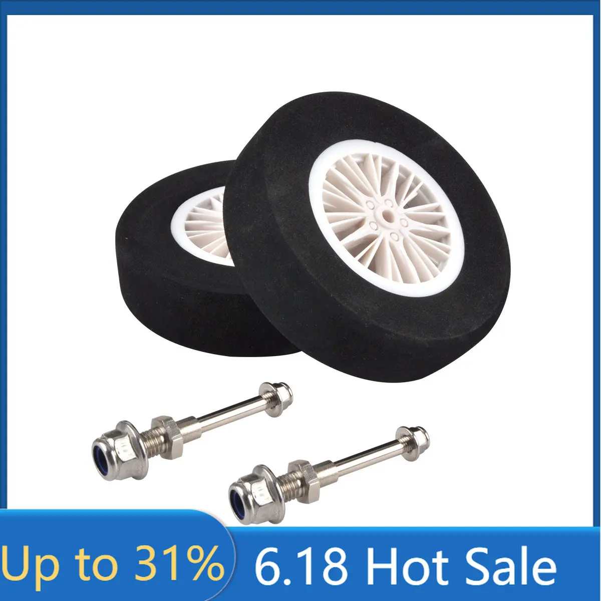 1Pair 80/100/115/130mm PU Wheel Tire with 2 Shafts for RC Airplane