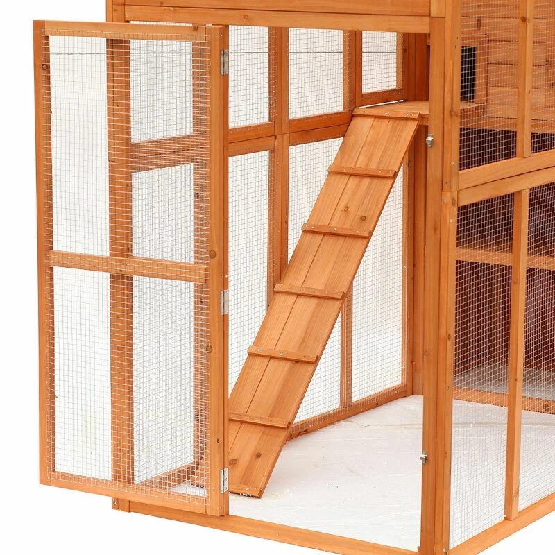 Hot Sale Pet Cage Cat House Cages Wooden Large Cheap Animal Outdoor Solid Wood Pet Villa Houses Furniture