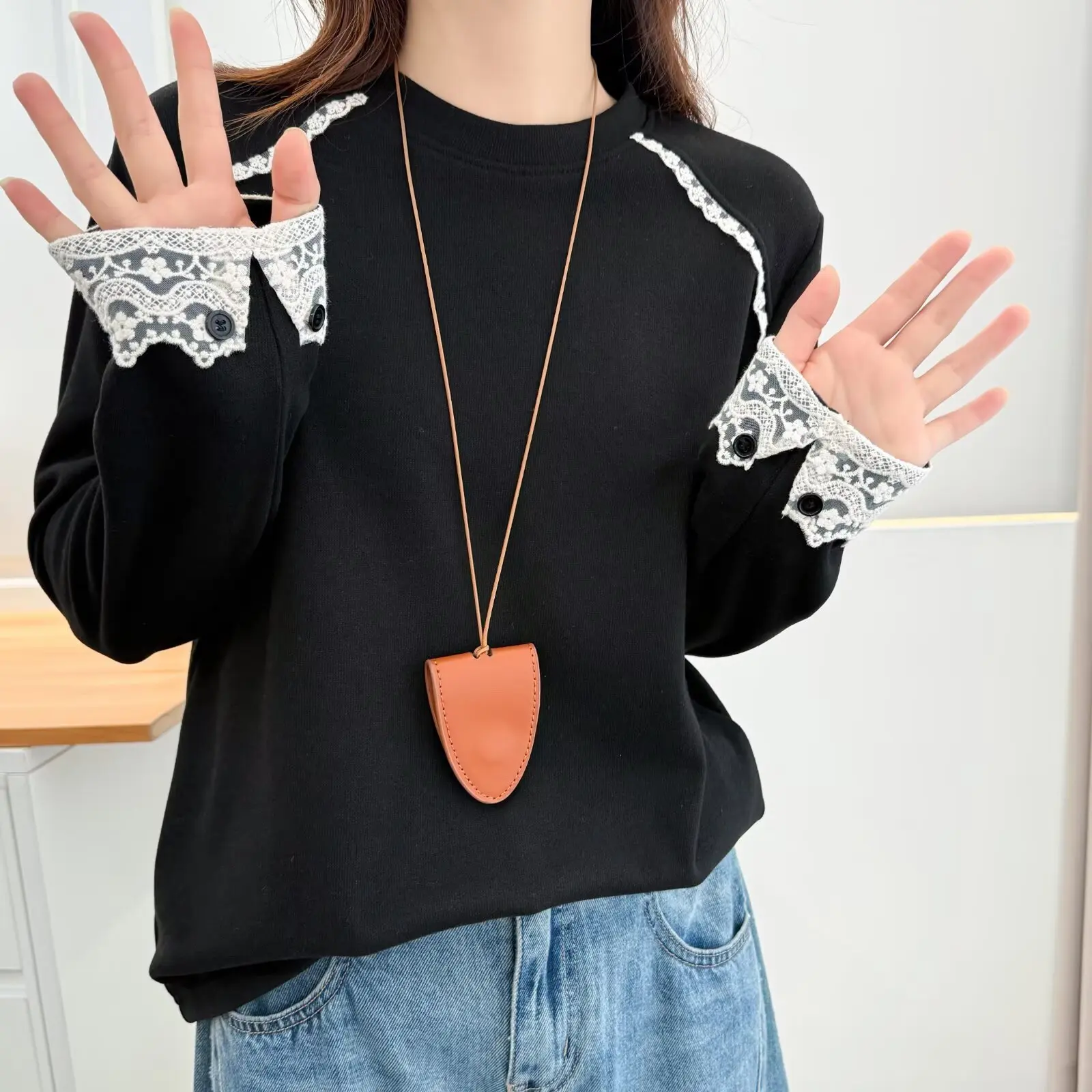 XXXXL Fashion Plus Size Woman Clothing T-Shirt New Autumn Winter Style With Fleece Warm Lace Patchwork Cuffs Inner Tops 2563