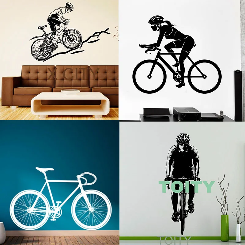  Pegatinas de pared para bicicleta de montaña, vinilo para  pared, 22.4 x 50.4 in : Herramientas y Mejoras del Hogar