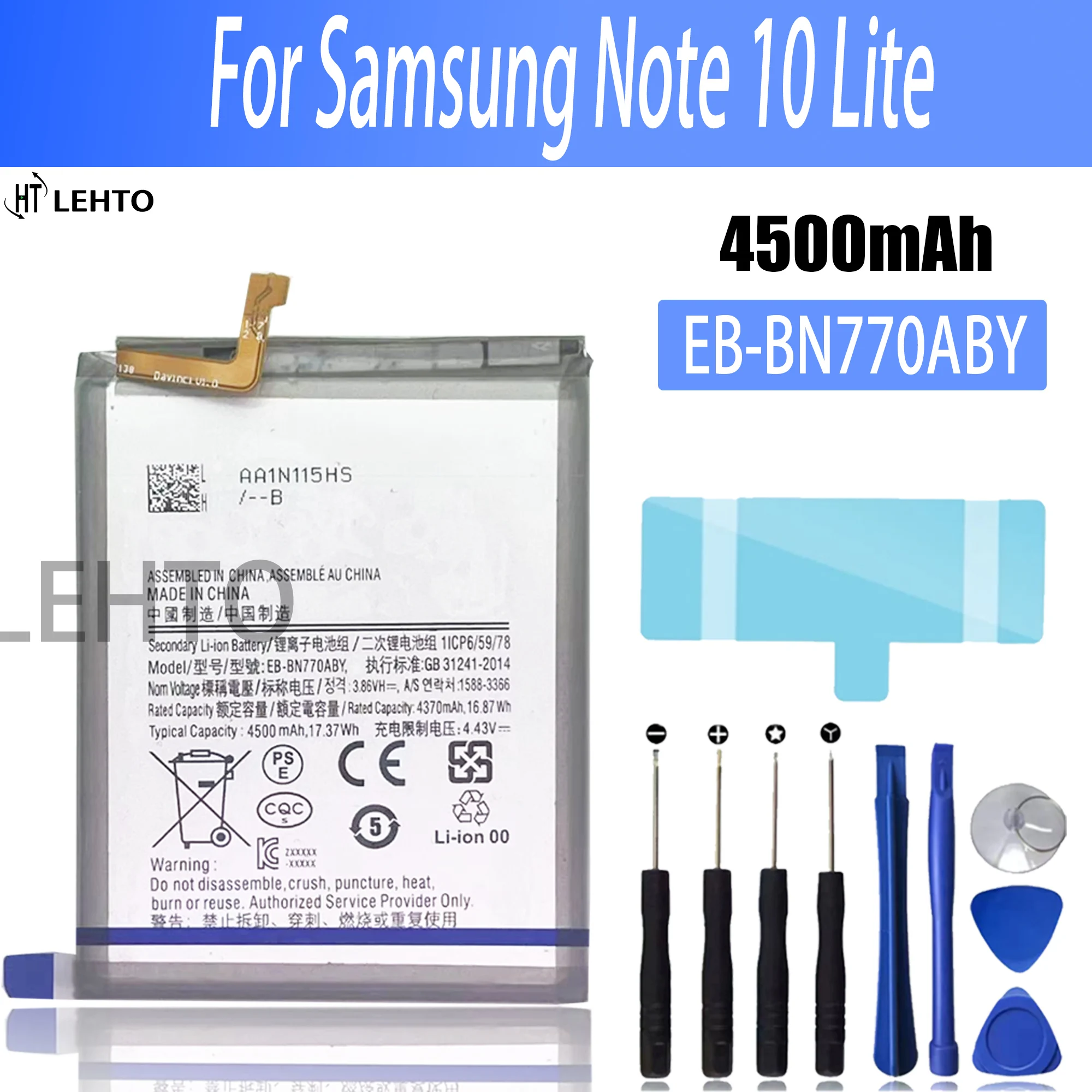 

Orginal Battery EB-BN770ABY For Samsung Galaxy Note10 Lite Genuine N770 N770F Battery 4500mAh High Capacity Lithium Battery