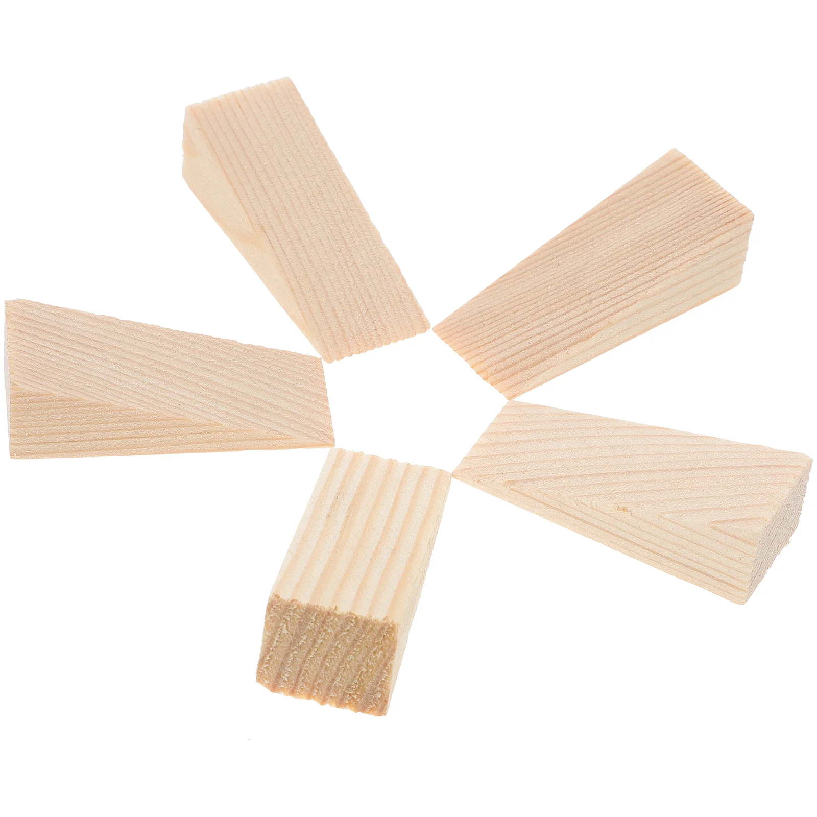 5Pcs Wooden Door Stopper Sturdy Triangular Wedges Heavy Duty Finger Protector Door Holder Non Slip Stops Hardware Home