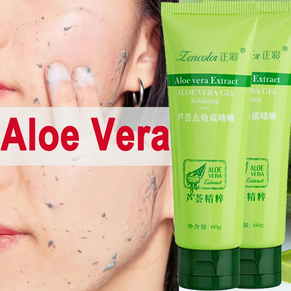 

Quick Exfoliating Peeling Aloe Vera Gel Facial Scrub Deep Cleaning Facial Exfoliation for All Skin Type Smooth Moisturizing Skin