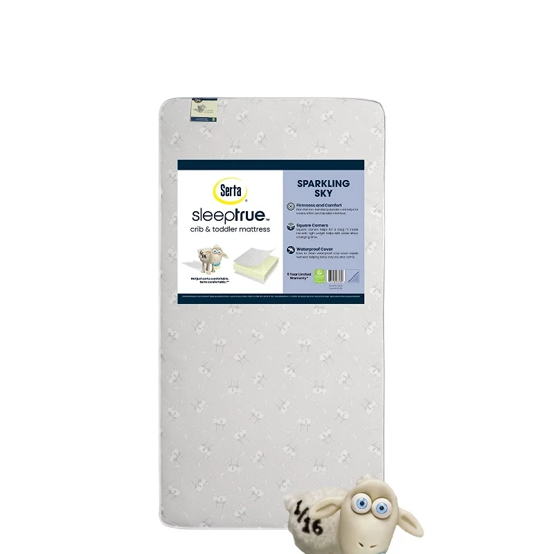 

Sparkling Sky 5" Dual-Sided Crib & Toddler Mattress, Sustainably Sourced Fiber Core Waterproof Lightweight