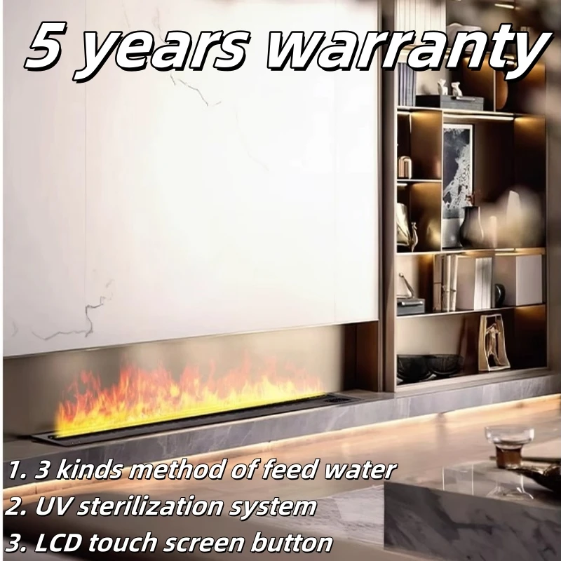 รับประกัน 5 ปี ความยาว 3D หมอก ไอน้ําไฟฟ้า 3d เตาผิงไอน้ํา 180 ซม 1