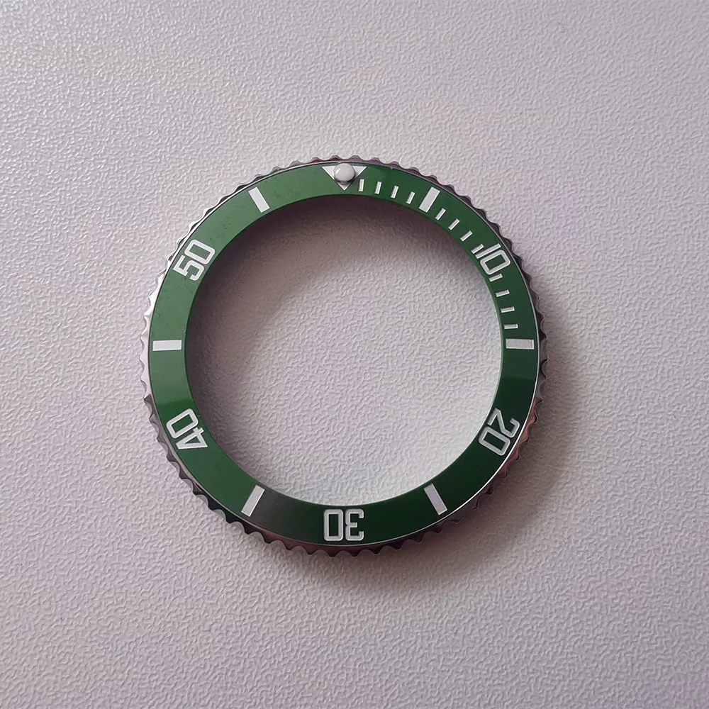 Steel Bezel with Black and Green Ceramic Insert
